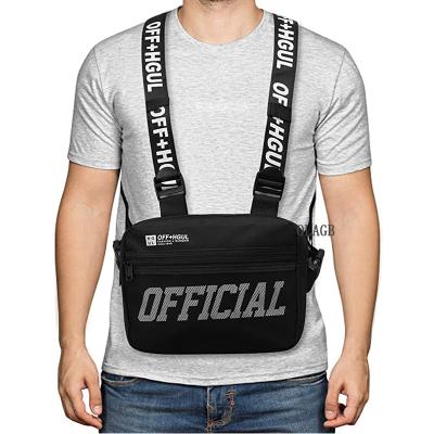 China Service Pack G122 Two Straps Hip-Hop Men Fashion Streetwear Polyester Trunk Bag Tactical Rig Bags Trendy Style Rectangle for sale