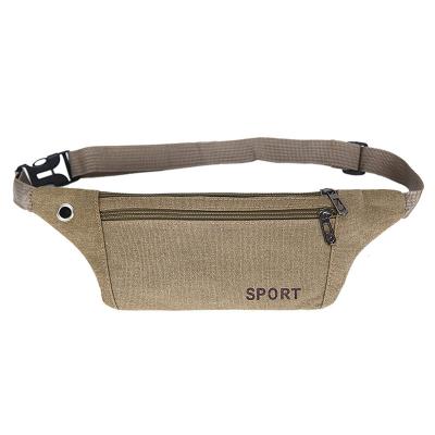 China With USB Nice Quality Cheap Custom Canvas Sports Khaki Color Fanny Pack Simple Tactical Waist Bag Men Waist Bag for sale