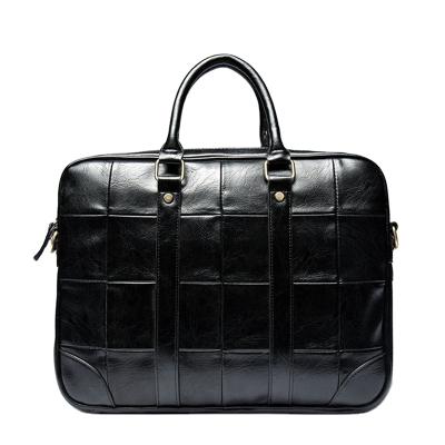 China GENUINE LEATHER Women Computer Laptop Messenger Bag PU Diamond Lattice Briefcase Men Handbag Male Business Casual Waterproof Leather Bags for sale