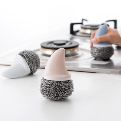 China Viable Kitchen Shark Modeling Wire Cleaning Brush Ball Steel Wire Wash Dish Brush Steel Wire Pot Clean Brush for sale