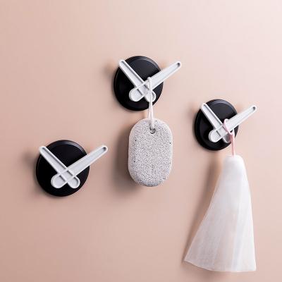 China Self Eclectic Clock Shaped Home Decor Hook Wall Clothing Door Adhesive Hanger Bag Locks ABS Plastic Storage Holder Sticky Hooks for sale