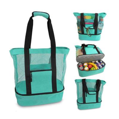 China Summer Waterproof Beach Ice Jute Tote Bag Lunch Ice Pack Picnic Insulation Cooler Bag Camping for sale