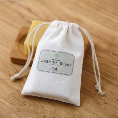 China Custom Eco-Friendly Rope Handle Drawstring Cotton Small Bag for sale