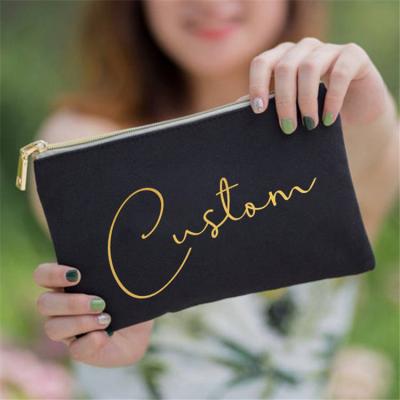 China Canvas Promotion Custom Fashion Small Beautiful Canvas Cotton Make Up Bags Cosmetic Bag for sale