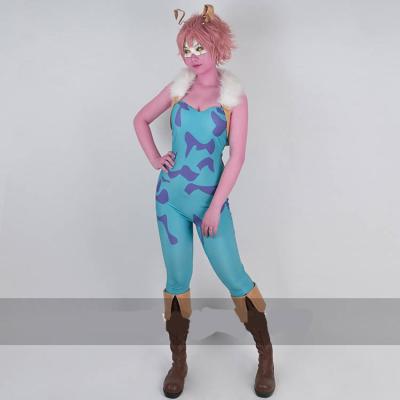 China Anime Eco-friendly Soft Material My Hero Academia Ashido Mina Adult Cosplay Tights Cosplay Costume Suits for sale