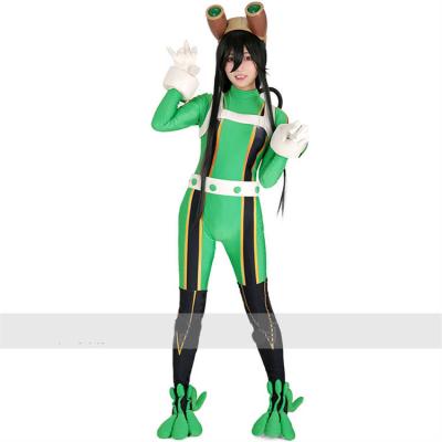 China Anime Eco-friendly Soft Material My Hero Asui Tsuyu Adult Cosplay Hero Academia Cosplay Costume for sale