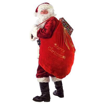 China Large Capacity China Christmas Velvet Drawstring Sack Cozy Custom Santa Bag for sale