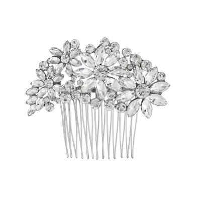 China HXC3896 Hot Selling Fashion Flower Hair Comb Bridal Crystal Hair Comb Wedding Hair Accessories for sale