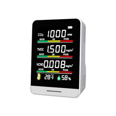 China Indoor LCD Display Air Quality Monitor CO2 Sensor Carbon Dioxide Detector with USB Charger 67*23(32)*98(mm) for sale