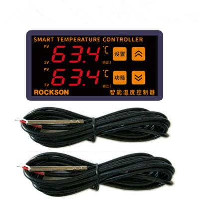 China 81X42X33.5mm Heating Cycle Temperature Difference and Feedback Thermostat Independent Dual Channel Refrigeration Water Temperature Controller for sale