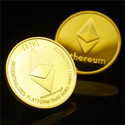 China Cheap Wholesale Custom Coins Ethereum Gold Plated Commemorative Coins From China for sale