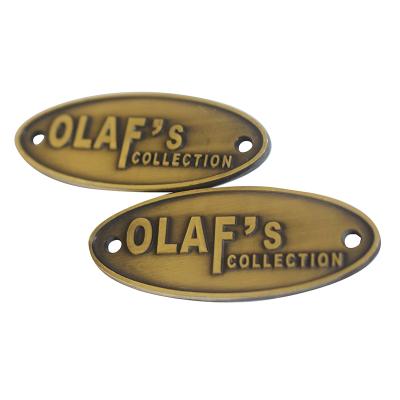 China China custom embossed embossed logo metal nameplate for furniture label metal tag for sale