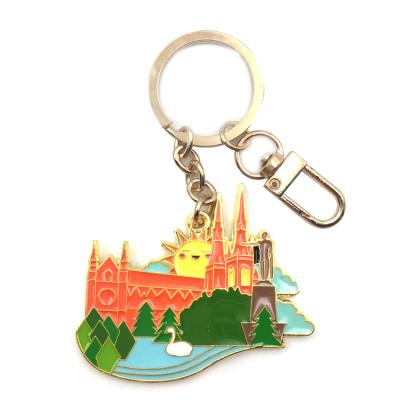 China Manufacturer Customized Color Painted Key Chain Zinc Alloy Metal Pendant 3d Printed Logo Cute Keychain for sale