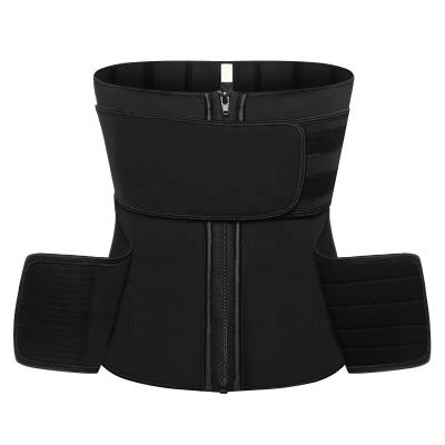 China Antibacterial Detachable Double Waist Belt Neoprene Hot Sale Body Shaper Belly Trimmer Adjustable Waist Trainer for sale