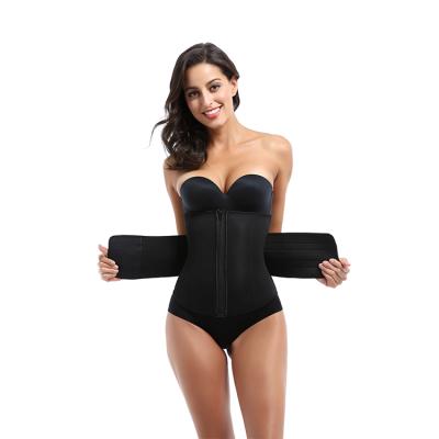 China Fashion Breathable Plus Size Shapewear Double Control Body Women Waist Trainer Latex Back Train Corset for sale