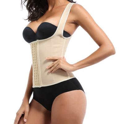 China Factory Direct Sale Antibacterial 9 Bone Latex Hook Waist Trainer Corset Body Shaper Steel Vest for sale