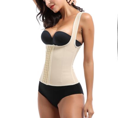 China Modern Design 9 Latex Steel Boned Women Antibacterial Slimming Body Waist Trainer Vest for sale