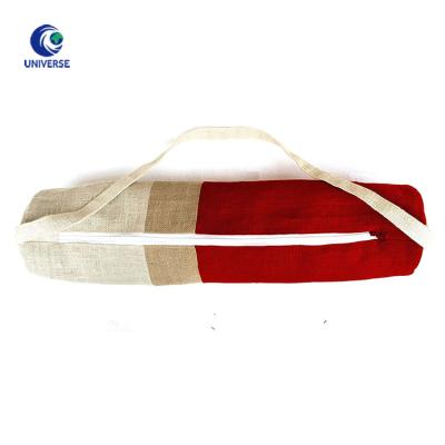 China Yoga Packing Mat ... Eco-Friendly Jute Yoga Mat Carrying Sling Bag With Canvas Zipper for sale