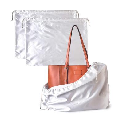 China Custom Recycled Silk Tote Satin Large Drawstring Fabric White Cover Clothes Dust Bags For Handbags Wholesale for sale