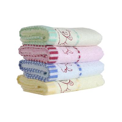 China Custom Logo Natural Bamboo Fiber Cotton Kids and Baby QUICK DRY Face Towel for sale