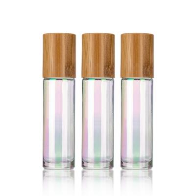 China Cosmetic 5ml 10ml Perfume Glass Bottle For Essential Oil Round Roll On Bottle With Stainless Steel Roller for sale