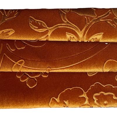 China Water Resistant Hometextile Sofa Cover Upholstery Velvet Fabric 3d Polyester Spandex Velvet Embossed Floral Embossed Fabric For Sofa Furniture for sale