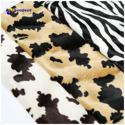 China Waterproof natural velboa / velor fabric for carpet animal printing velor fabric for sale