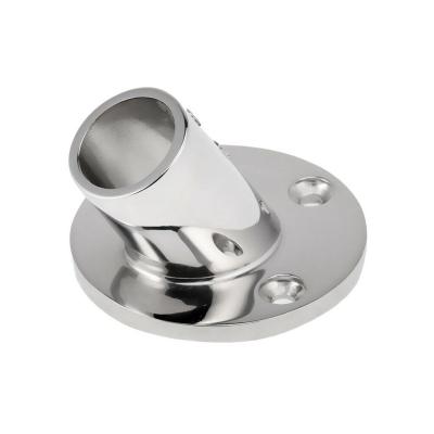 China Boat Hardware Fitting Stainless Steel Marine Boat Hand Rail Fitting 22mm/25mm 60 Degree Round Base for sale