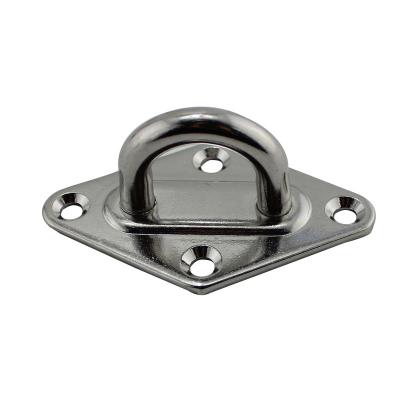 China Durable M5 2.36 Inch Heavy Duty Diamond Pad Eye Plate 304 Stainless Steel Ceiling Hook Diamond Pad Eye Plate for sale