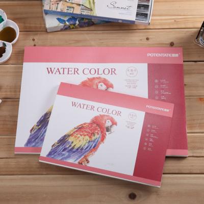 China 100% Wood Pulp Potentate Artist Painting Drawing Watercolor Pad 16sheets Glue Paper Rough Limit for sale