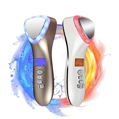 China Imports-exports shrinking hot cold home beauty pore photon massage facial instrument for sale