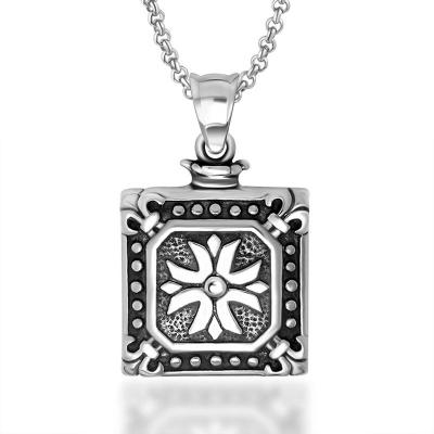 China Fashion Punk Simple Square Pattern Exquisite Steel Titanium Men And Women Pendants for sale