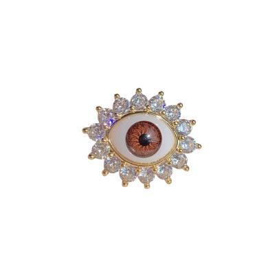 China European CLASSIC and American female zircon resin eye index finger open devil's eye living ring for sale