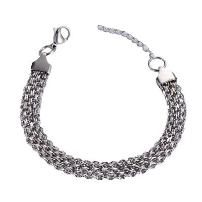 China Luxury High-End Square Jewelry Titanium Steel Couples Chain Braided Women's Bracelet Light Punk Design for sale