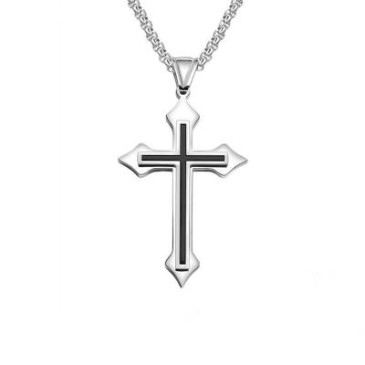 China 2022 New Trendy Men's Necklace Titanium Steel Fashion Versatile Cross Pendants for sale