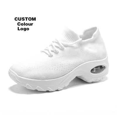 China CUSHIONING Manufacturer Wholesale Custom Black White Casual Shoes Air Cushion Empty Sneakers For Women for sale