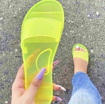 China Fashion Trend Summer Colorful Jelly Slippers Crystal Shoes For Comfortable Anti-skid Waterproof Transparent Women Outdoor Slides for sale