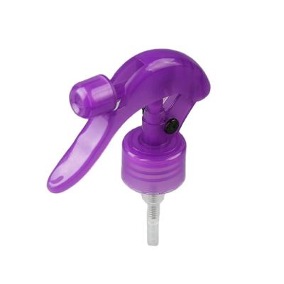 China 24/410 New Design 24/410 PP Purple 28/410 Mini Trigger Sprayer With Lock Button Design for sale