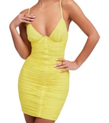 China 2022 Women Spaghetti Dress Bodycon V Neck Strap Mini Dresses Evening Party Club Sexy Anti-Static Wear for sale