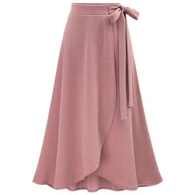 China 2022 Anti-static Women Long Skirt Sexy Casual Women Solid Color Midi A Line Elegant Skirt for sale