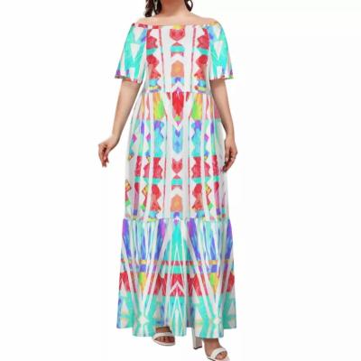 China New Style Fashion Anti-wrinkle Plus Size Dresses 4Xl 5Xl 6Xl 7Xl Long Sheath Boho Dress for sale