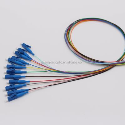 China FTTH FTTB FTTX Network Single Mode LC/LC 12 Cores Pigtail 0.9mm OD Cables Fiber Optic Patch Cord for sale