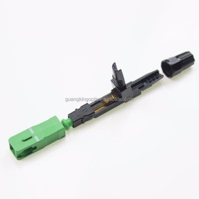 China Best Price Singlemode Fiber Optic Fast Connector For 125um Fiber Cable , SC APC Mechanical Connector for sale