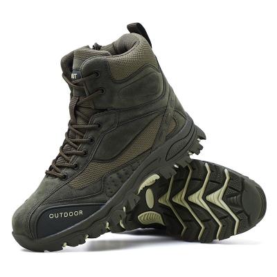 China Waterproof Men's Trekking Mountaineering Winter Outdoor Non-slip Leather Hunting Camping Work Shoes Tactical Military Combat Boots for sale