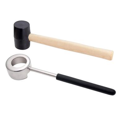 China Yuming Sustainable Plant Heavy Duty Stainless Steel Coconut Opener With Hammer Set 2pcs for sale