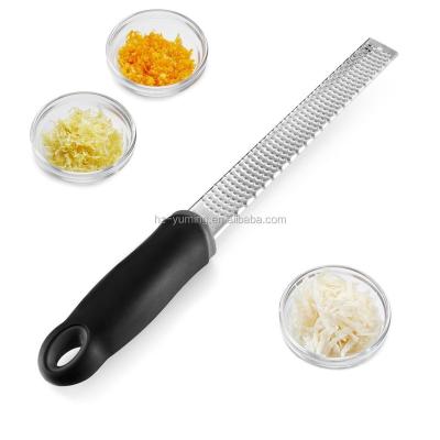 China Viable Hot Sale Kitchen Stainless Steel Lemon Hand Held Zester With Cheese Grater Citrus Graters for sale