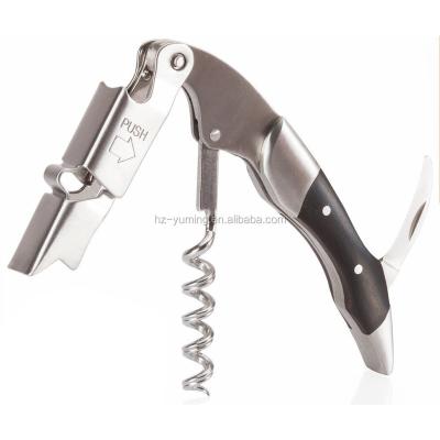 China Durable High Quality Double Hinge Rose Wood Handle Corkscrew Server Corkscrew for sale