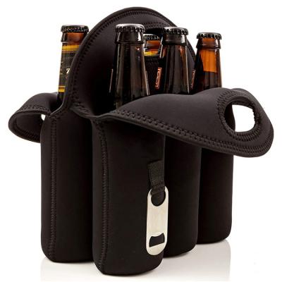 China Custom Eco Friendly Neoprene Waterproof Double 1 2 3 4 Single 6 Pack Wine Bottle Sleeve Insulated Thermal Cooler Tote Carrier Bag for sale