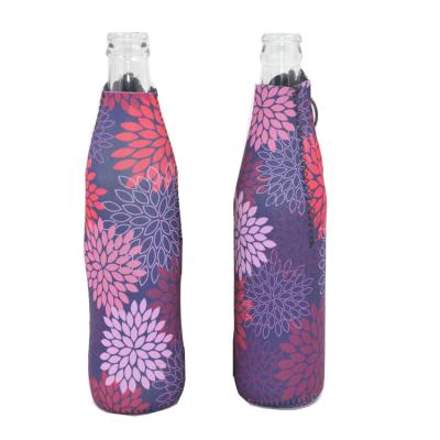 China Dropshipping Waterproof Neoprene Bottle Holder Cooler Wine Sleeve With Zipper for sale