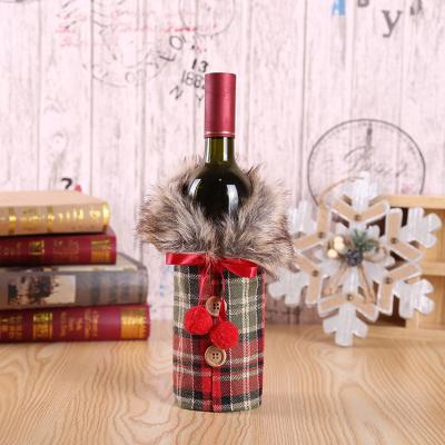 China Saving Christmas Decoration For Home Champagne Sleeve Holders Home Table Packaging Christmas Wine Bottle Cover Gift for sale